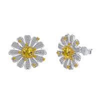 Simple Style Classic Style Flower Sterling Silver Inlay Zircon Women's Jewelry Set sku image 6
