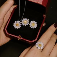 Simple Style Classic Style Flower Sterling Silver Inlay Zircon Women's Jewelry Set main image 5