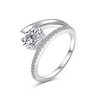 Argent Sterling Style Simple Style Classique Incruster Couleur Unie Zircon Anneaux sku image 2