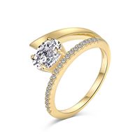 Sterling Silver Simple Style Classic Style Inlay Solid Color Zircon Rings sku image 8