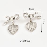 1 Pair Elegant Lady Modern Style Heart Shape Inlay Alloy Rhinestones Drop Earrings main image 7