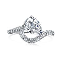 Sterling Silver Simple Style Classic Style Inlay Solid Color Zircon Rings sku image 1
