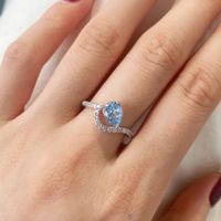 Sterling Silver Simple Style Classic Style Inlay Solid Color Zircon Rings main image 5
