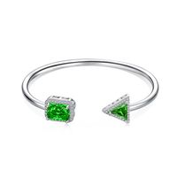 Sterling Silver Simple Style Classic Style Inlay Solid Color Zircon Bangle sku image 6