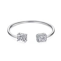 Sterling Silver Simple Style Classic Style Inlay Solid Color Zircon Bangle sku image 1