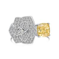 Sterling Silver Simple Style Classic Style Inlay Flower Zircon Rings main image 2