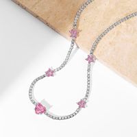 Sterling Silver Simple Style Classic Style Inlay Heart Shape Rhinestones Necklace main image 4