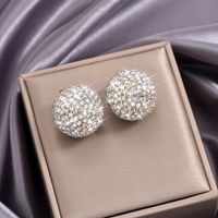 1 Pair Simple Style Classic Style Solid Color Inlay Alloy Rhinestones Ear Studs main image 5