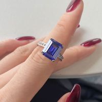 Sterling Silver Simple Style Classic Style Inlay Solid Color Zircon Rings main image 1
