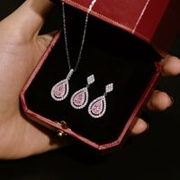 Simple Style Water Droplets Sterling Silver Inlay Zircon Women's Jewelry Set main image 5
