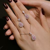 Simple Style Water Droplets Sterling Silver Inlay Zircon Women's Jewelry Set main image 1