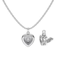 1 Piece Sterling Silver Rhinestones Heart Shape Beads sku image 1