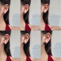 1 Pair Simple Style Classic Style Solid Color Plating Sterling Silver Gold Plated Ear Studs main image 5