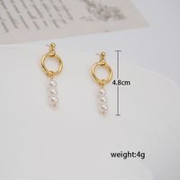 1 Pair Casual Vintage Style Ethnic Style Geometric Plating Inlay Imitation Pearl Copper Pearl Gold Plated Drop Earrings main image 4