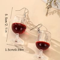 1 Paar IG-Stil Süß Koreanische Art Weinglas Aryl Tropfenohrringe main image 2