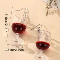 1 Paire Style IG Mignon Style Coréen Verre De Vin Arylique Boucles D'oreilles main image 2