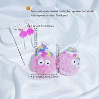 2 Pairs Cute Classic Style Cartoon Heart Shape Candy Crochet Lace Synthetic Resin Cotton Rhodium Plated Drop Earrings sku image 1