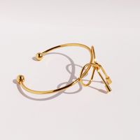 Wholesale Simple Style Classic Style Solid Color Brass Plating 18K Gold Plated Bangle main image 4