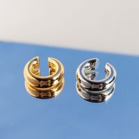 1 Pair Simple Style Classic Style Solid Color Plating Brass 18K Gold Plated Ear Cuffs main image 4