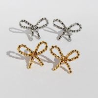 1 Pair Simple Style Classic Style Bow Knot Plating Brass 18K Gold Plated Ear Studs main image 1