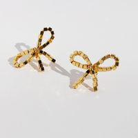1 Pair Simple Style Classic Style Bow Knot Plating Brass 18K Gold Plated Ear Studs main image 3