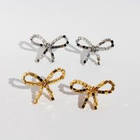 1 Pair Simple Style Classic Style Bow Knot Plating Brass 18K Gold Plated Ear Studs main image 1