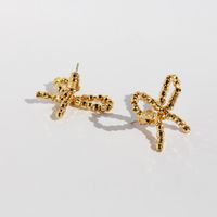 1 Pair Simple Style Classic Style Bow Knot Plating Brass 18K Gold Plated Ear Studs main image 4
