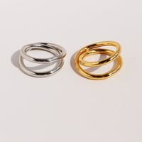Brass 18K Gold Plated Simple Style Classic Style Plating Solid Color Rings main image 1