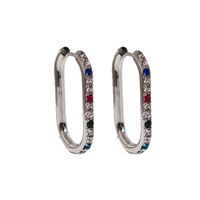 1 Pair Simple Style Classic Style Color Block Plating Inlay Brass Rhinestones 18K Gold Plated Earrings main image 3