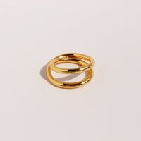Brass 18K Gold Plated Simple Style Classic Style Plating Solid Color Rings sku image 1
