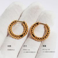 1 Pair Fashion Twist Alloy Plating 18k Gold Plated Women's Earrings sku image 6