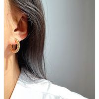 1 Paar Basic Einfarbig Überzug Messing 18 Karat Vergoldet Ohrringe main image 3