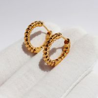 1 Par Básico Color Sólido Enchapado Latón Chapados en oro de 18k Aretes sku image 1