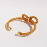 Wholesale Exaggerated Bow Knot Brass Plating 18K Gold Plated Bangle main image 4