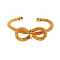 Wholesale Exaggerated Bow Knot Brass Plating 18K Gold Plated Bangle main image 2