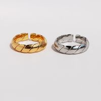 Brass 18K Gold Plated Simple Style Classic Style Plating Waves Rings main image 1