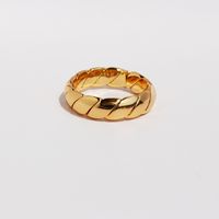 Latón Chapados en oro de 18k Estilo Simple Estilo Clásico Enchapado Ondas Anillos sku image 1