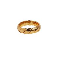 Brass 18K Gold Plated Simple Style Classic Style Plating Waves Rings main image 4