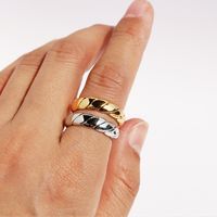 Brass 18K Gold Plated Simple Style Classic Style Plating Waves Rings main image 2