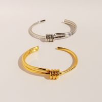 Wholesale Simple Style Classic Style Solid Color Brass Plating 18K Gold Plated Bangle main image 1