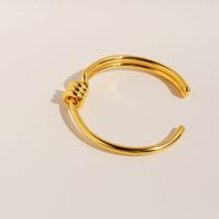 Wholesale Simple Style Classic Style Solid Color Brass Plating 18K Gold Plated Bangle main image 3