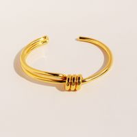 Wholesale Simple Style Classic Style Solid Color Brass Plating 18K Gold Plated Bangle sku image 1