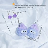 2 Pairs Cute Classic Style Cartoon Heart Shape Candy Crochet Lace Synthetic Resin Cotton Rhodium Plated Drop Earrings sku image 3
