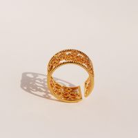 Latón Chapados en oro de 18k Estilo Vintage Enchapado Embutido Ondas Rombo Diamantes De Imitación Anillos main image 2