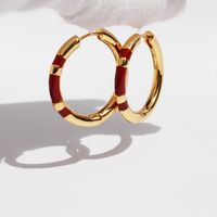 1 Pair Simple Style Classic Style Solid Color Plating Brass 18K Gold Plated Earrings main image 3