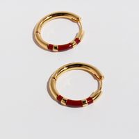 1 Pair Simple Style Classic Style Solid Color Plating Brass 18K Gold Plated Earrings sku image 1