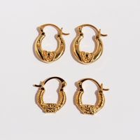 1 Paar Einfacher Stil Klassischer Stil U-Form Konstellation Überzug Messing 18 Karat Vergoldet Ohrringe main image 5