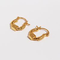 1 Paar Einfacher Stil Klassischer Stil U-Form Konstellation Überzug Messing 18 Karat Vergoldet Ohrringe main image 4