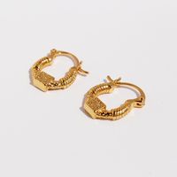 1 Paire Style Simple Style Classique Forme En U Constellation Placage Laiton Plaqué Or 18K Des Boucles D'Oreilles main image 4