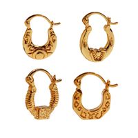 1 Paar Einfacher Stil Klassischer Stil U-Form Konstellation Überzug Messing 18 Karat Vergoldet Ohrringe main image 2